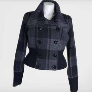 Black Rivet Buffalo Plaid Gray Black Jacket